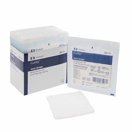 Curity Gauze Sponge 4 X 4 Inch 2 per Pack Sterile 12-Ply Square, 2PK 3033